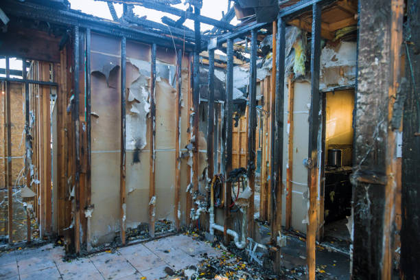 Professional Fire Damage Restoration technician working in Jackson, WI